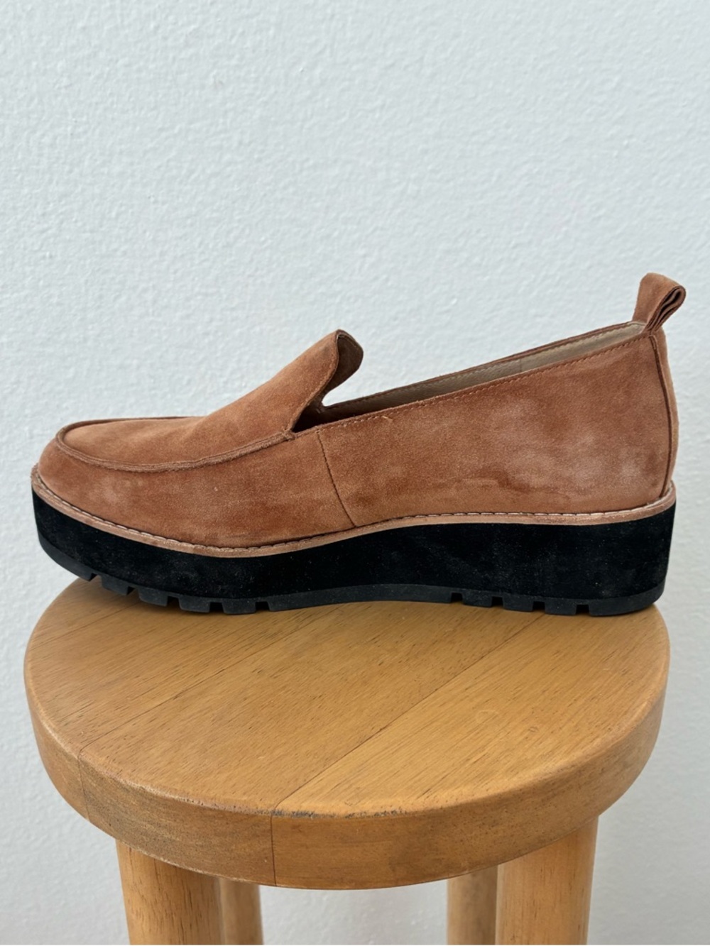 Eileen Fisher Suede Platform Loafers - Picture 6 of 10
